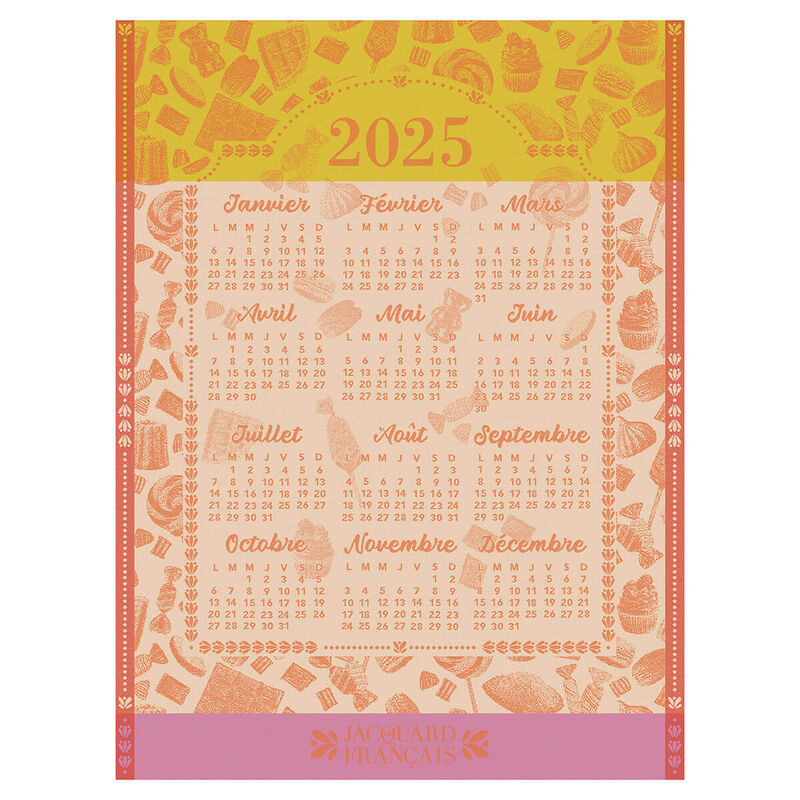 Le Jacquard Francais Tea Towel "2025 Calendar" Irish Linen Stores