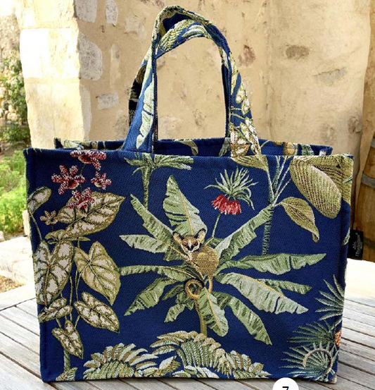 Jacquard Cotton Tote - "Monkey"