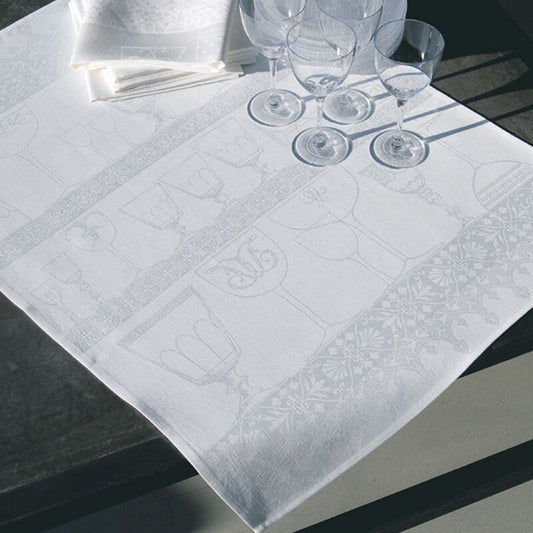 Le Jacquard Francais Linen Tea Towel "Cristal" White