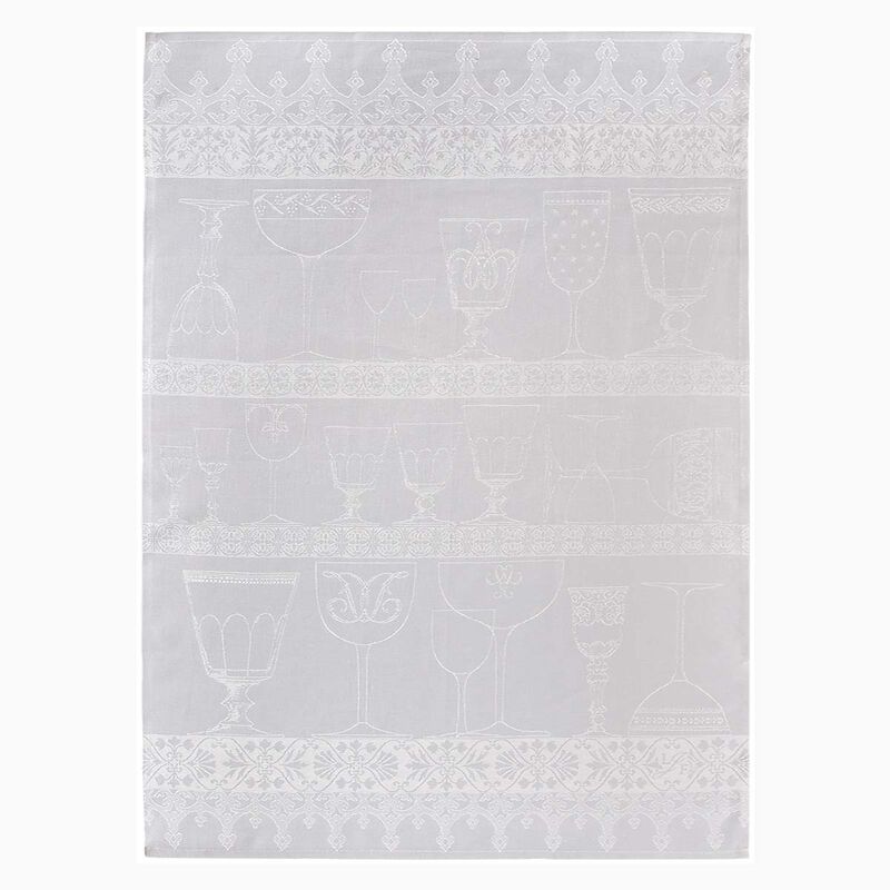 Le Jacquard Francais Linen Tea Towel "Cristal" White