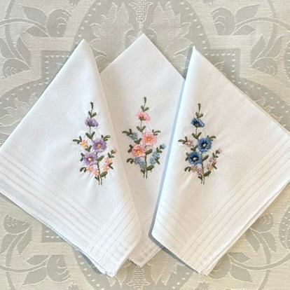 Handkerchief Ladies - Embossed Cotton Anemone