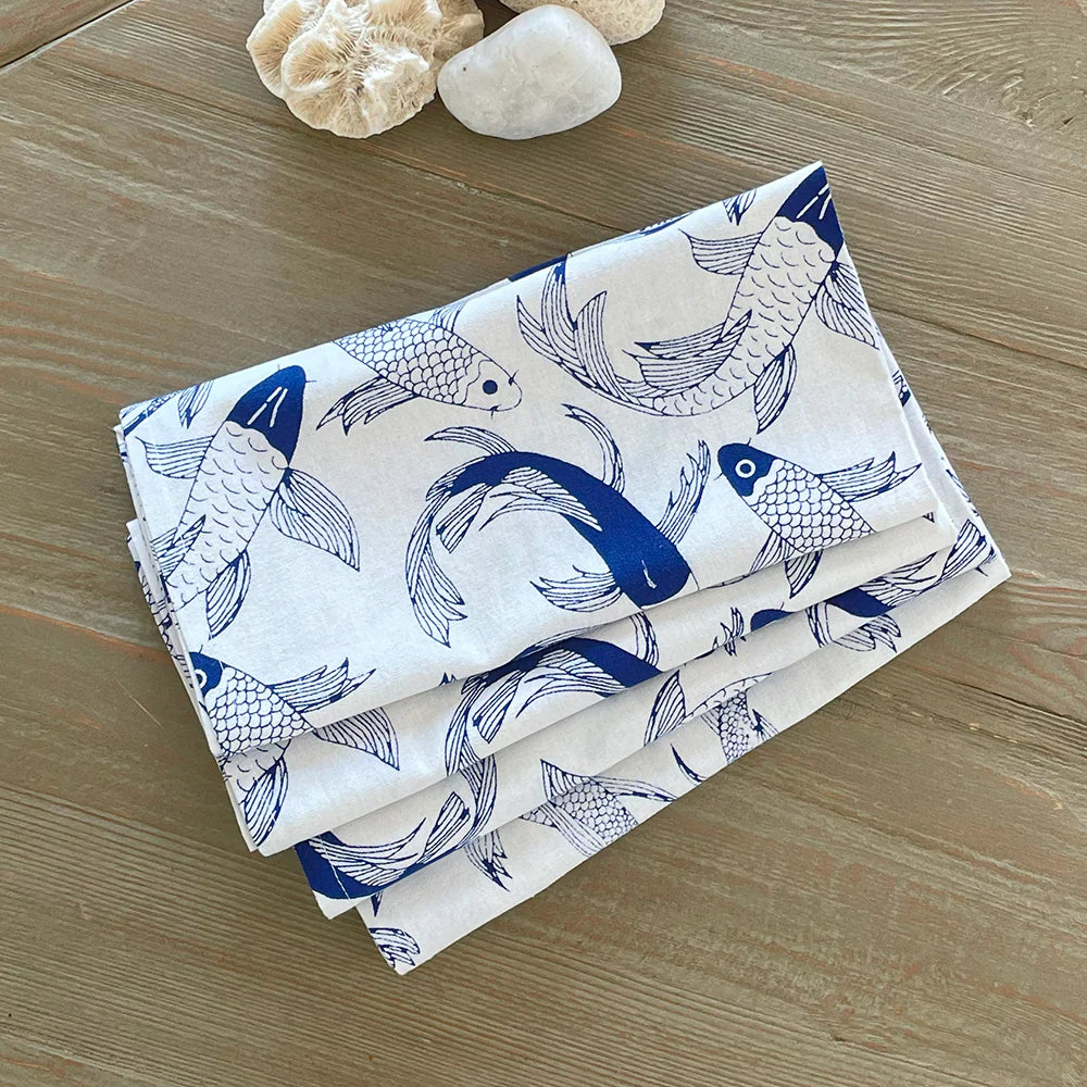 Cotton Runner - Fish Pond Napkins