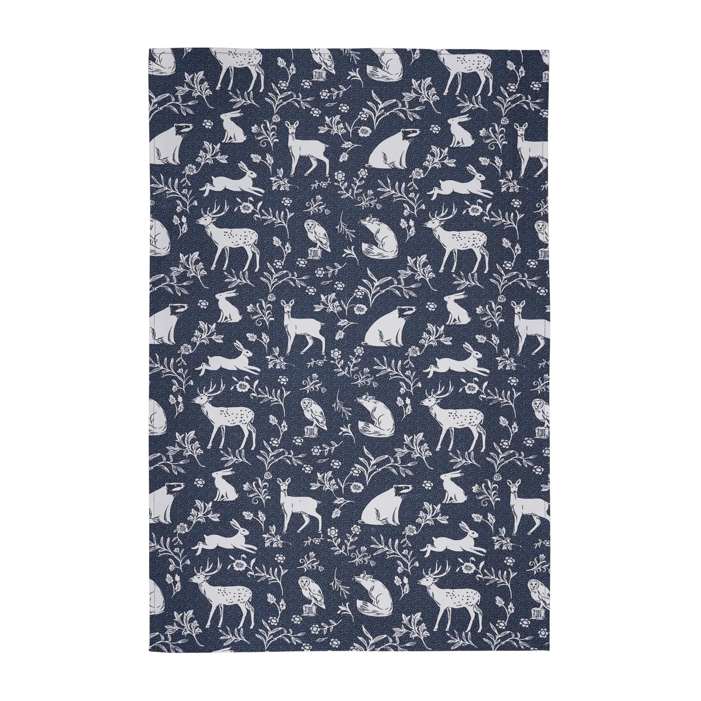 Tea Towel "Forest Friends" - Navy/White