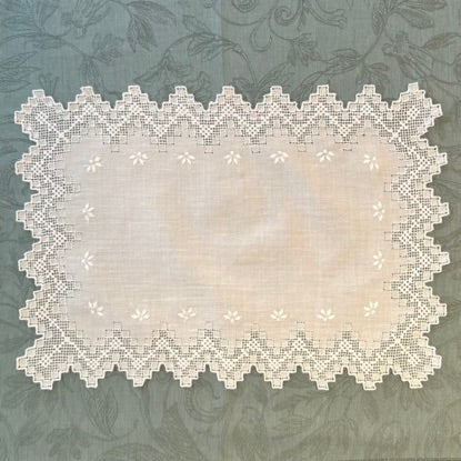 Linen/Cotton Embroidered Placemats - "Glacier"