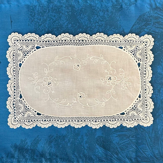 100% Cotton Placemats - Rose Crochet