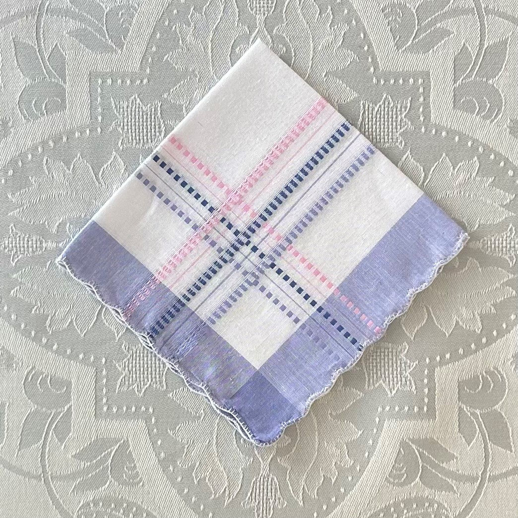 Handkerchief Ladies - Scalloped Edge Cotton, Woven Border