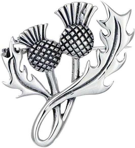 Sterling Silver Celtic Brooch: Thistle