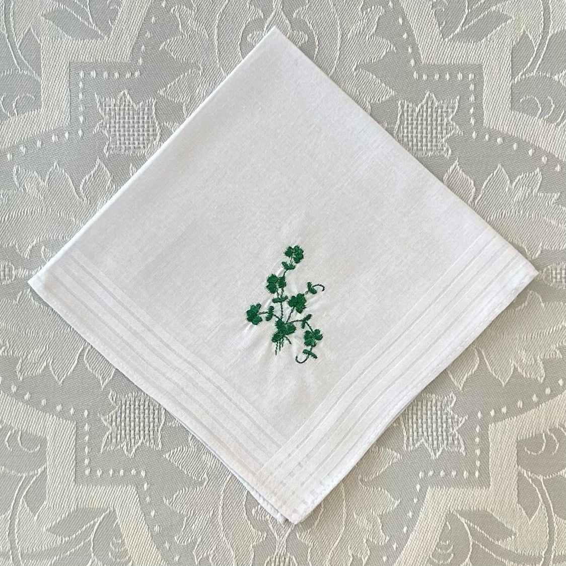 Handkerchief Ladies - Embossed Cotton Shamrock Style 1