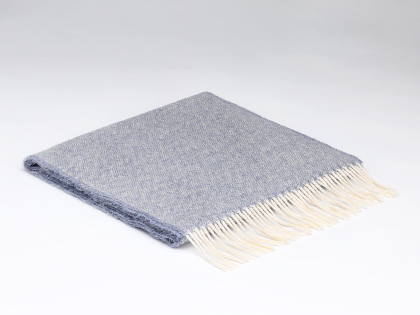 McNutt Supersoft Merino Lambswool Throw "Smoke Herringbone"