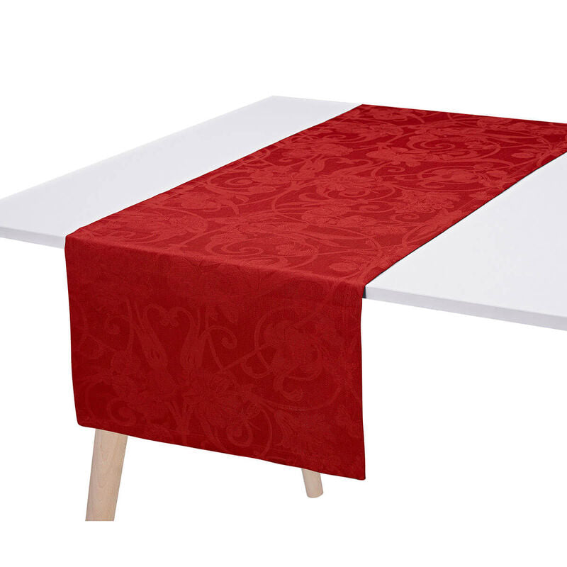 Le Jacquard Francais Table Runner "Tivoli" Red Velvet