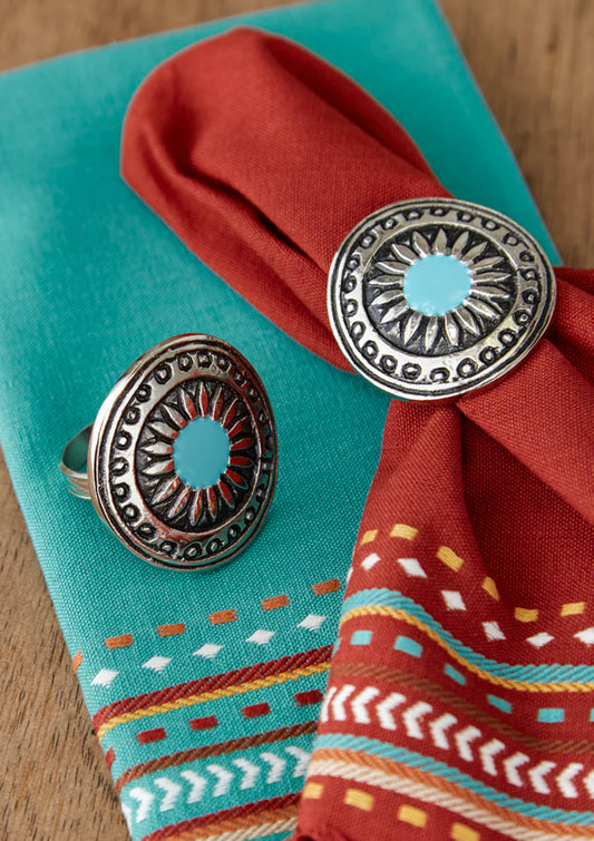 Napkin Rings - Turquoise Sun